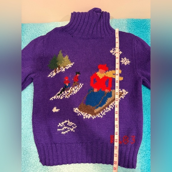 🔥Ralph Lauren Iconic Vintage Purple Turtleneck Sweater with Winter Scene🔥 - Picture 6 of 7